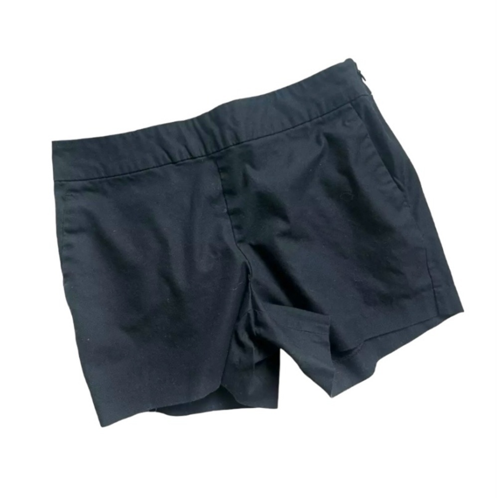 Banana Republic Factory Black Pique Cotton Shorts High Waist Side Zip 10 257992